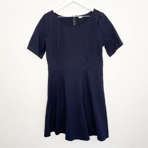 J Crew #02605 Short Sleeve Navy Blue A-Line Knit Dress ~ Women’s Size Medium